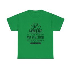 t-shirt vert irlandais la vie c'est comme une bicyclette...