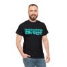 Homme avec t-shirt noir Eat pussy it's vegan