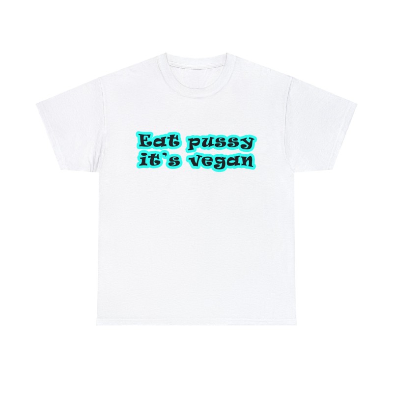 t-shirt blanc Eat pussy it's vegan