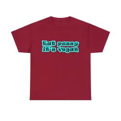 t-shirt rouge cardinal Eat pussy it's vegan