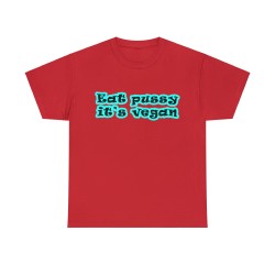 t-shirt rouge Eat pussy it's vegan