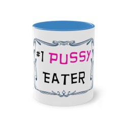 mug bleu clair #1 pussy eater