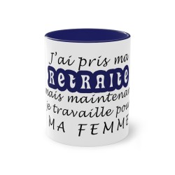 Mug bleu foncé j'ai pris ma retraite