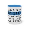 Mug bleu clair j'ai pris ma retraite