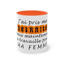 Mug orange j'ai pris ma retraite