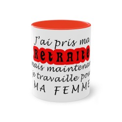 Mug rouge j'ai pris ma retraite