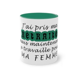 Mug vert foncé j'ai pris ma retraite