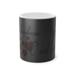 mug noir mon bonheur c'est toi