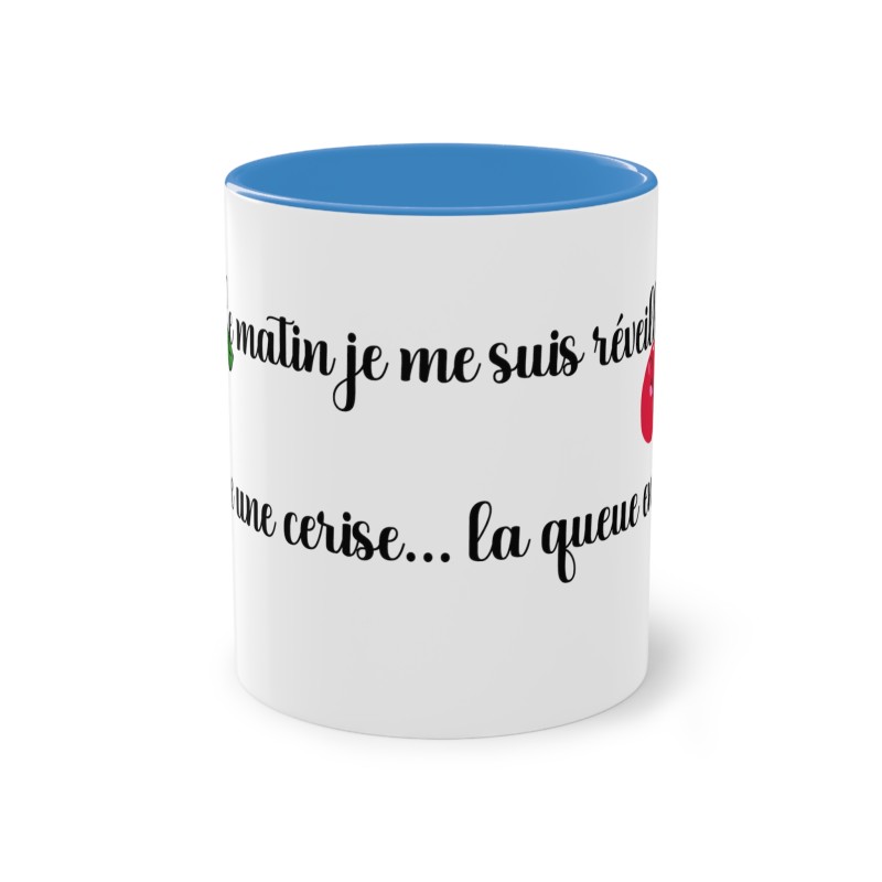 Mug bleu clair ce matin je me suis réveillé