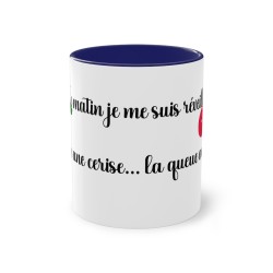Mug bleu foncé ce matin je me suis réveillé