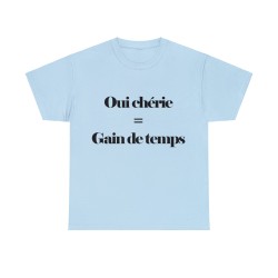 T-shirt bleu ciel Oui chérie