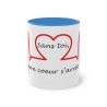 mug bleu clair sans toi mon cœur s'arrête