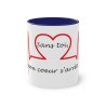mug bleu foncé sans toi mon cœur s'arrête