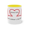 mug jaune sans toi mon cœur s'arrête