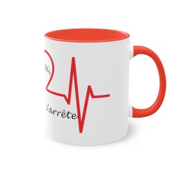 mug rouge sans toi mon cœur s'arrête