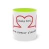 mug vert clair sans toi mon cœur s'arrête