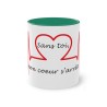 mug vert foncé sans toi mon cœur s'arrête