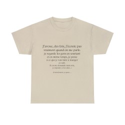 t-shirt sable j'avoue, des fois...
