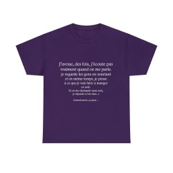 t-shirt violet j'avoue, des fois...