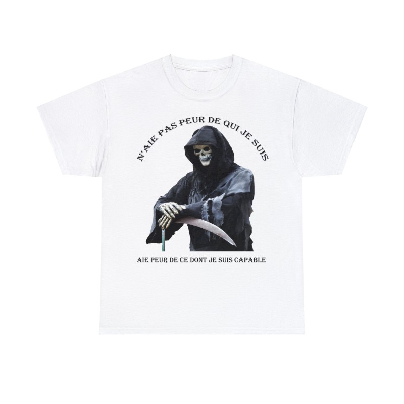 T-shirt blanc skull n'aie pas peur