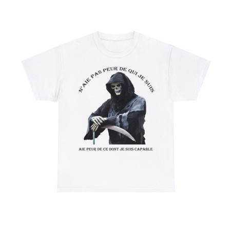 T-shirt blanc skull n'aie pas peur