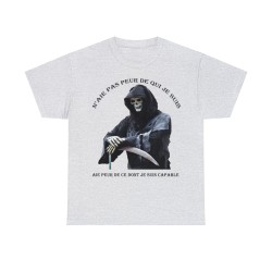 T-shirt cendre skull n'aie pas peur
