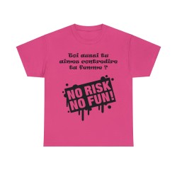 T-shirt fuchsia no risk no fun