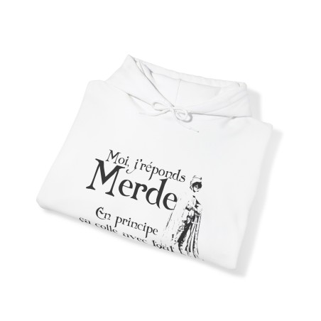 Hoodie blanc moi jreponds merde