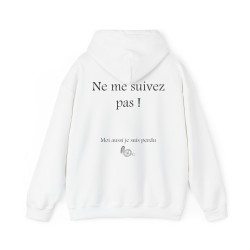 Hoodie - sweat à capuche blanc ne me suivez pas moi aussi homme