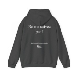 Hoodie - sweat à capuche gris foncé ne me suivez pas moi aussi homme