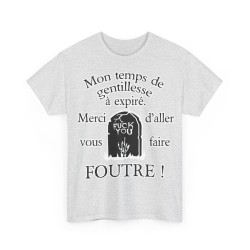 T-shirt cendre mon temps de Gentillesse