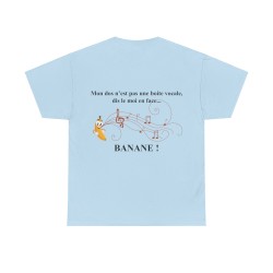 T-shirt bleu ciel mon dos n'est pas une boite vocale.