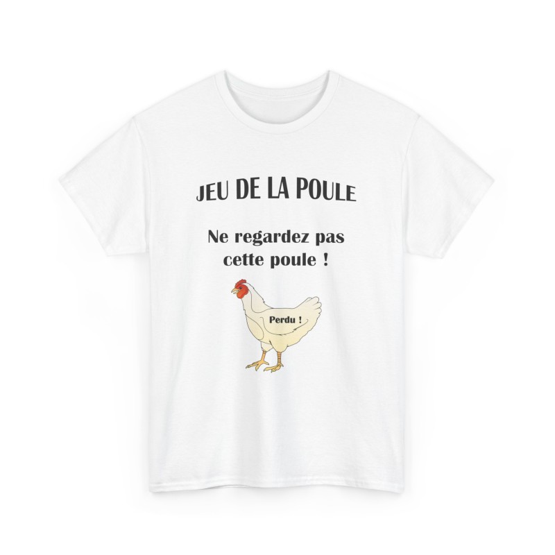 t-shirt blanc du jeu de la poule