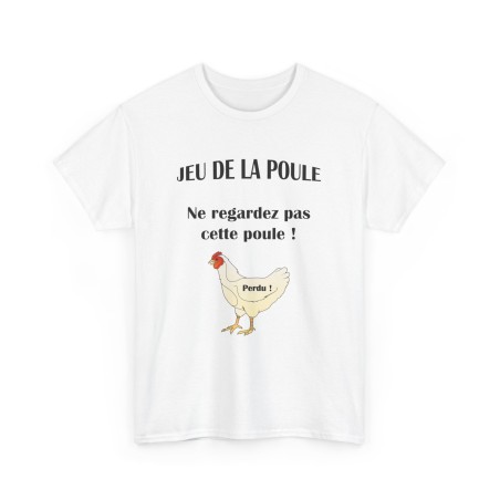 t-shirt blanc du jeu de la poule