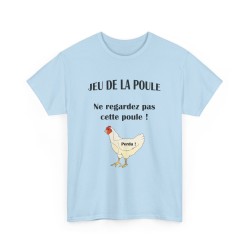 t-shirt bleu ciel du jeu de la poule