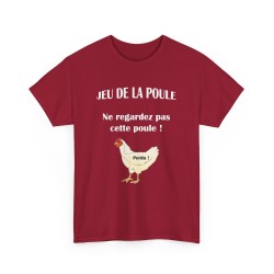 t-shirt rouge cardinal du jeu de la poule