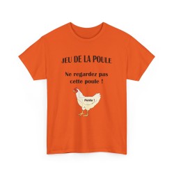 t-shirt orange du jeu de la poule