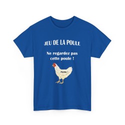 t-shirt bleu royal du jeu de la poule