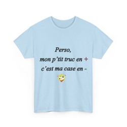 T-shirt bleu ciel perso, mon p'tit truc en +