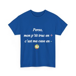 T-shirt bleu royal perso, mon p'tit truc en +