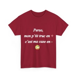 T-shirt rouge cardinal perso, mon p'tit truc en +