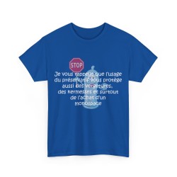 T-shirt royal unisexe je vous rappelle que l'usage du préservatif