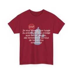 T-shirt cardinal unisexe je vous rappelle que l'usage du préservatif