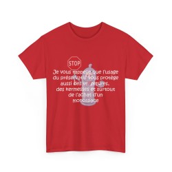 T-shirt rouge unisexe je vous rappelle que l'usage du préservatif