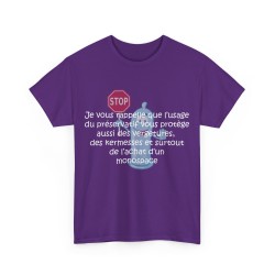 T-shirt violet unisexe je vous rappelle que l'usage du préservatif
