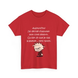 T-shirt rouge aujourd'hui j'ai décidé