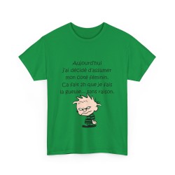 T-shirt vert aujourd'hui j'ai décidé