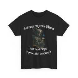 T-shirt noir Je vous dérange car je suis différent