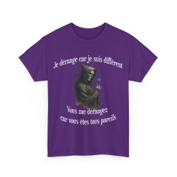 T-shirt violet Je vous dérange car je suis différent