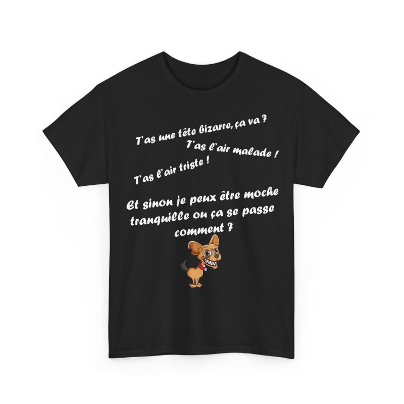 T-shirt noir t'as l'air malade